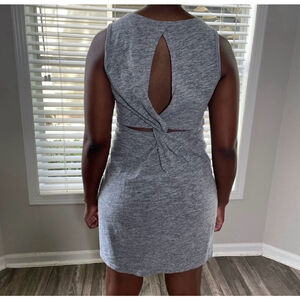 Women's American Eagle Outfitters Gray cut out open back t shirt Dress Size S